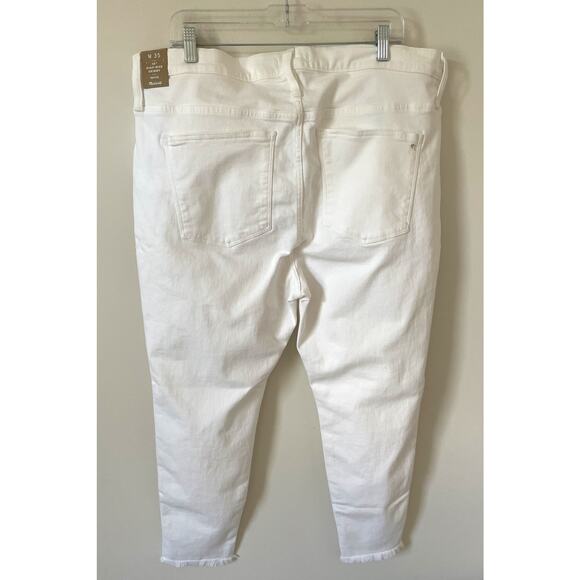 Madewell Button Fly Skinny Denim Jeans White Size 35/Women's 20 Plus Petite NEW - Picture 5 of 10